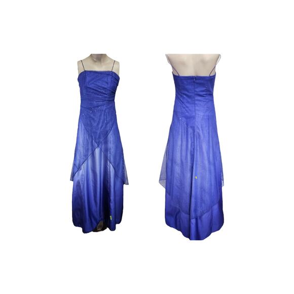 Vtg Y2K Jump Purple Ombre Satin Mesh Net Dress Fairytale  Regency Whimsy Prom 5 - Picture 1 of 16